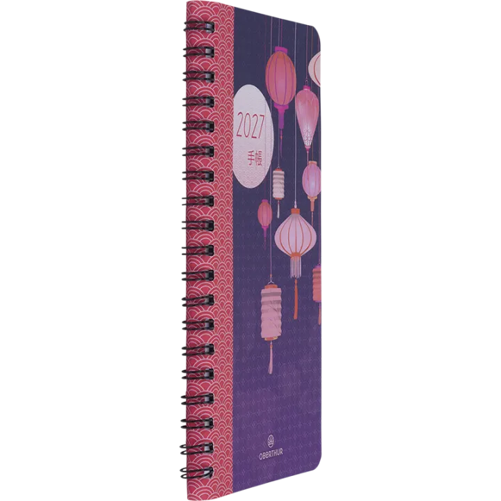 Agenda 2027 OBERTHUR Tokyo - 9 x 16,5 cm - 1 semaine sur 2 pages - Orientation verticale - Lanternes