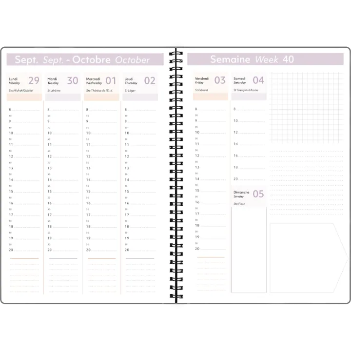 Agenda 2027 OBERTHUR Tokyo - 16 x 24 cm - 1 semaine sur 2 pages - Orientation verticale - Montagne