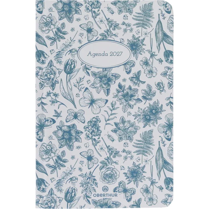 Agenda 2027 OBERTHUR Vienne - 10 x 15 cm - 1 semaine sur 2 pages - Orientation verticale - Floral