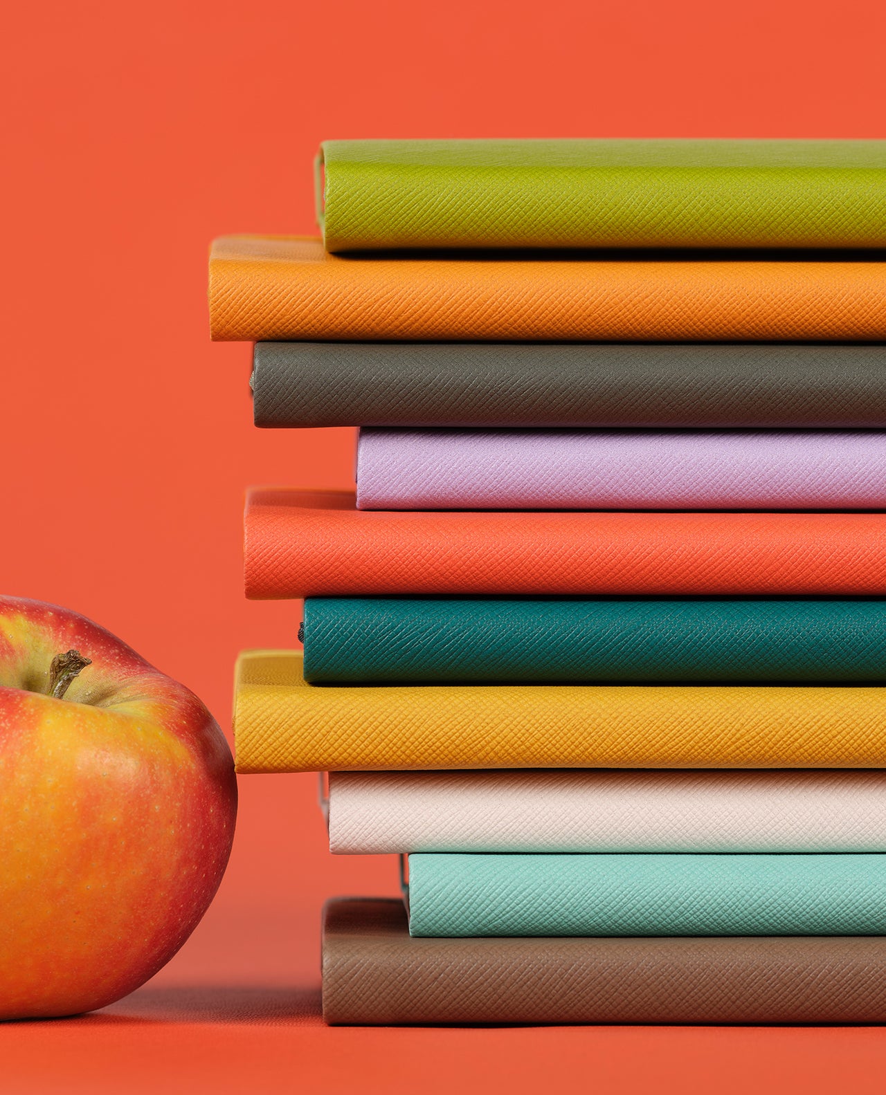 Carnet CASTELLI MILANO Appeel Classic - 19 x 25 cm - Hardcover - Ligné - Apple Kaki