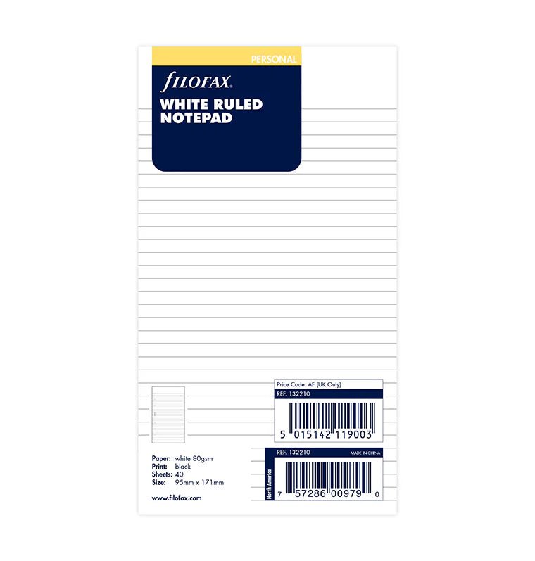 Bloc - notes ligné FILOFAX - Blanc - Personal - Personal - Ligné - 5015142119003