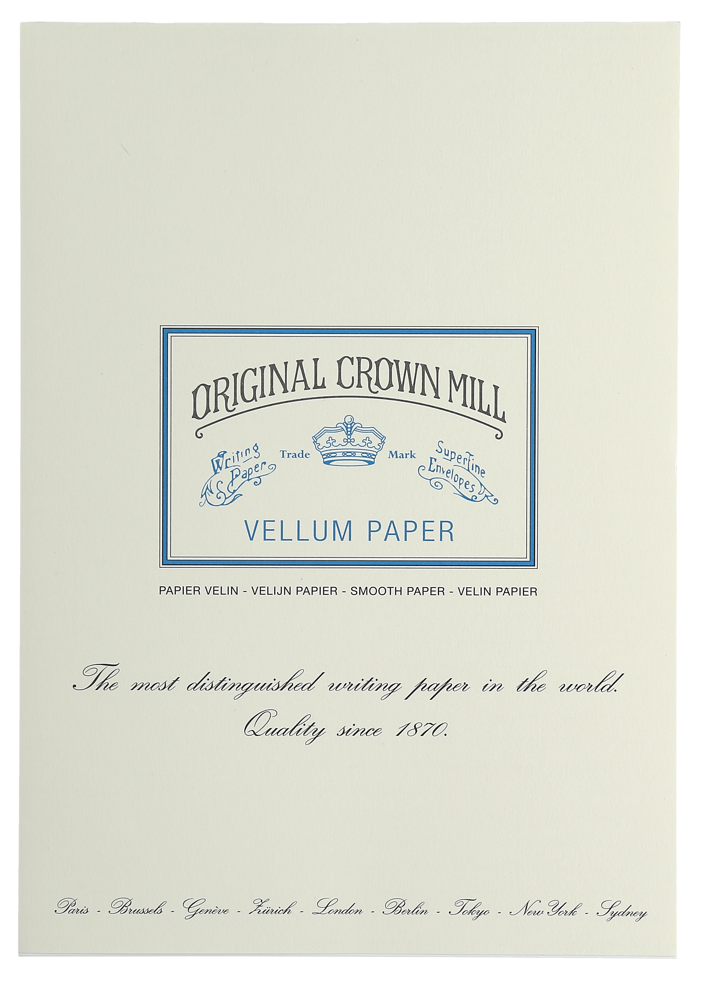 Bloc ORIGINAL CROWN MILL Papier Vélin - A4 - 100 g/m² - Crème - 5413036181400