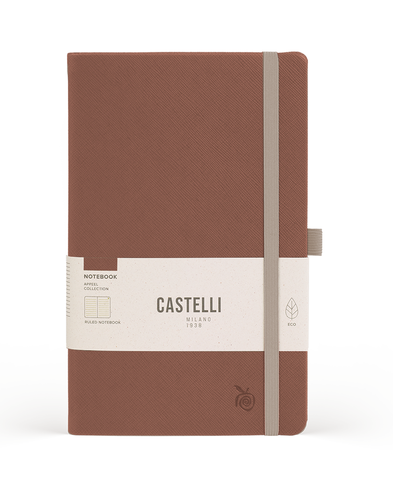 Carnet CASTELLI MILANO Appeel Classic - 19 x 25 cm - Hardcover - Ligné - Brown