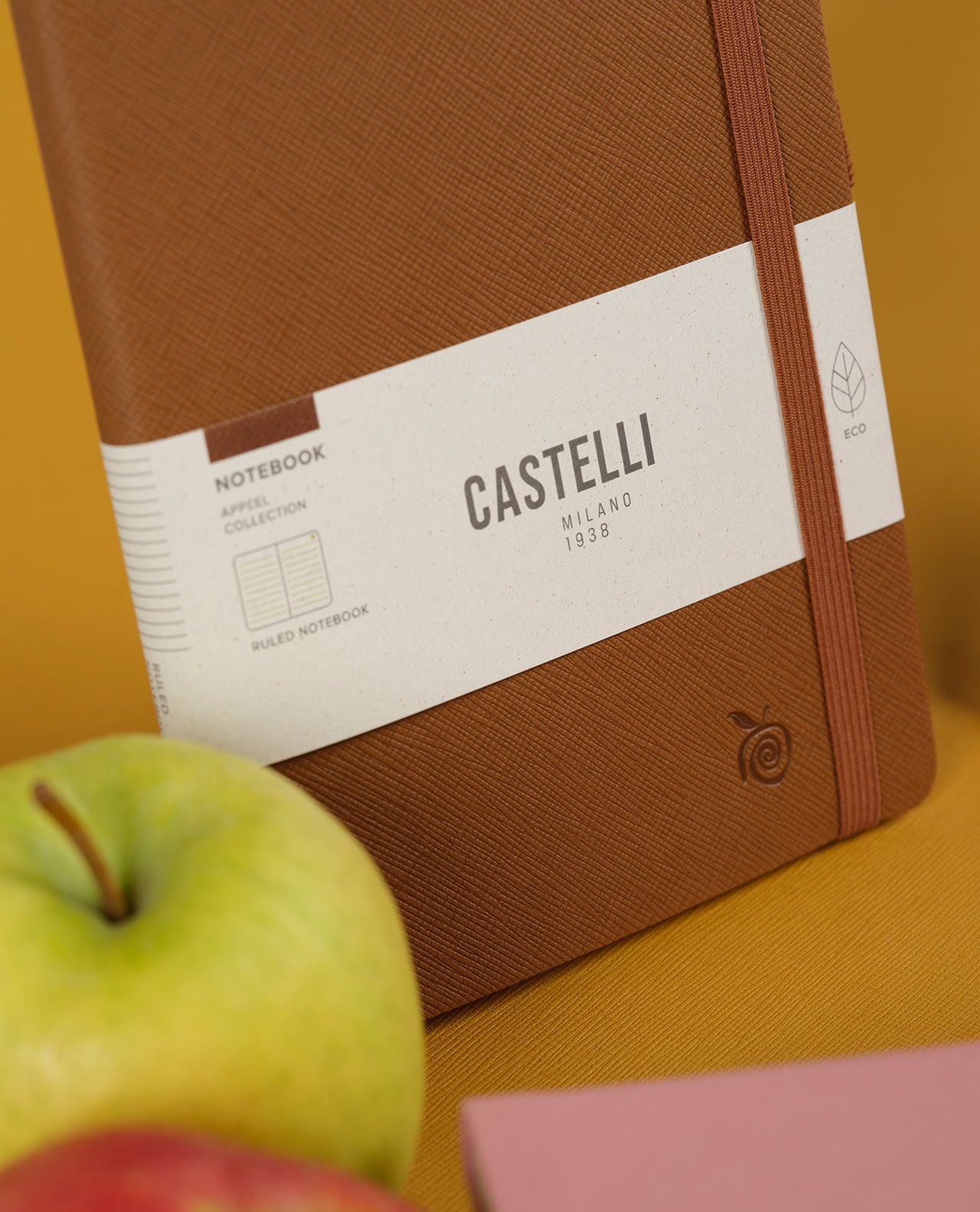 Carnet CASTELLI MILANO Appeel Classic - 19 x 25 cm - Hardcover - Ligné - Brown
