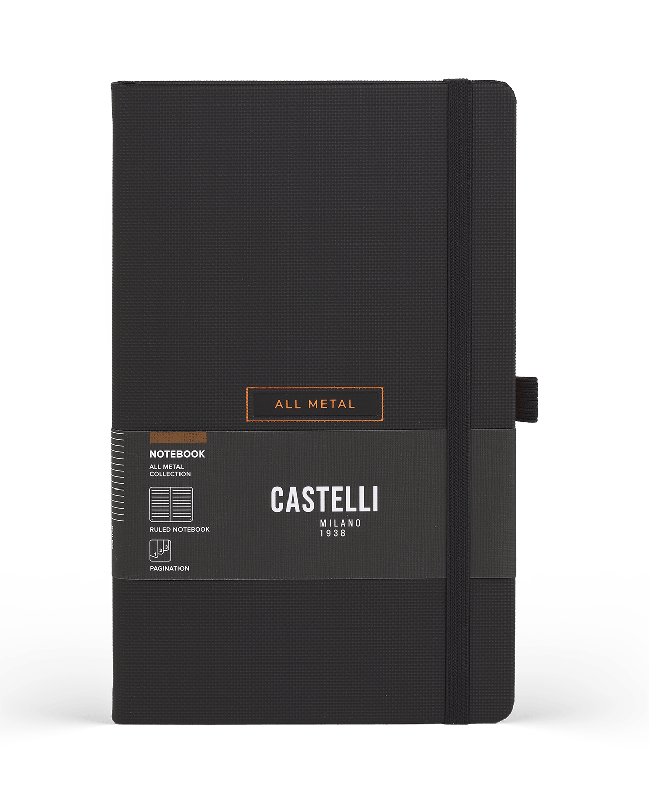 Carnet CASTELLI MILANO All Metal - 13 x 21 cm - Hardcover - Ligné - Bronze - 8056149954676