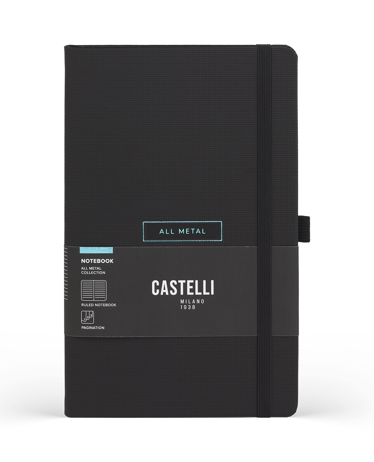 Carnet CASTELLI MILANO All Metal - 13 x 21 cm - Hardcover - Ligné - Tiffany - 8056149954720