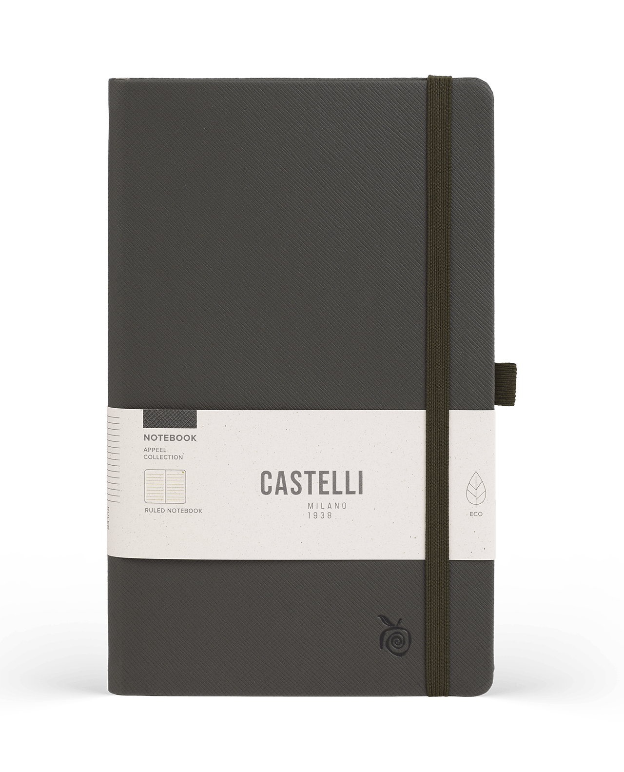 Carnet CASTELLI MILANO Appeel Classic - 19 x 25 cm - Hardcover - Ligné - Coal - 8056149954232