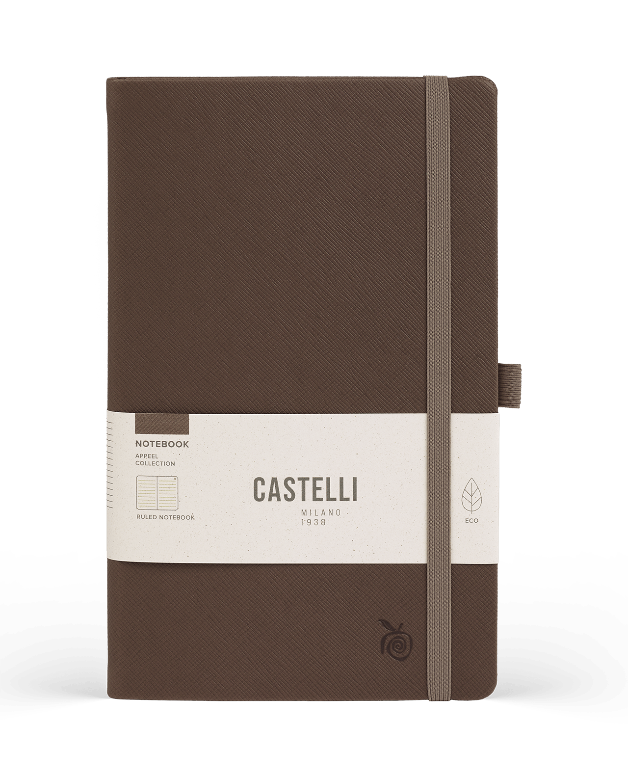 Carnet CASTELLI MILANO Appeel Classic - 19 x 25 cm - Hardcover - Ligné - Dark Brown - 8056149954393