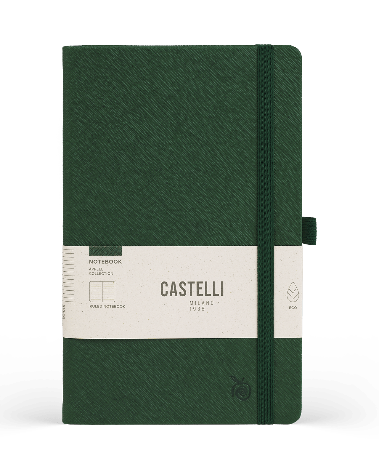 Carnet CASTELLI MILANO Appeel Classic - 19 x 25 cm - Hardcover - Ligné - Green - 8056149954317
