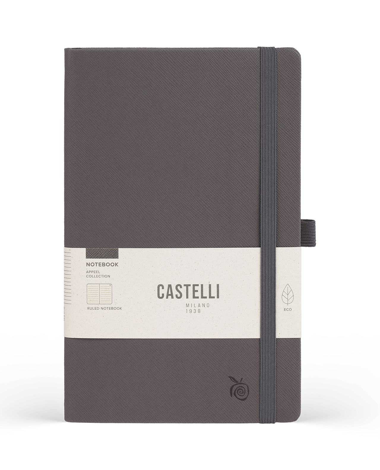 Carnet CASTELLI MILANO Appeel Classic - 19 x 25 cm - Hardcover - Ligné - Grey - 8056149954249