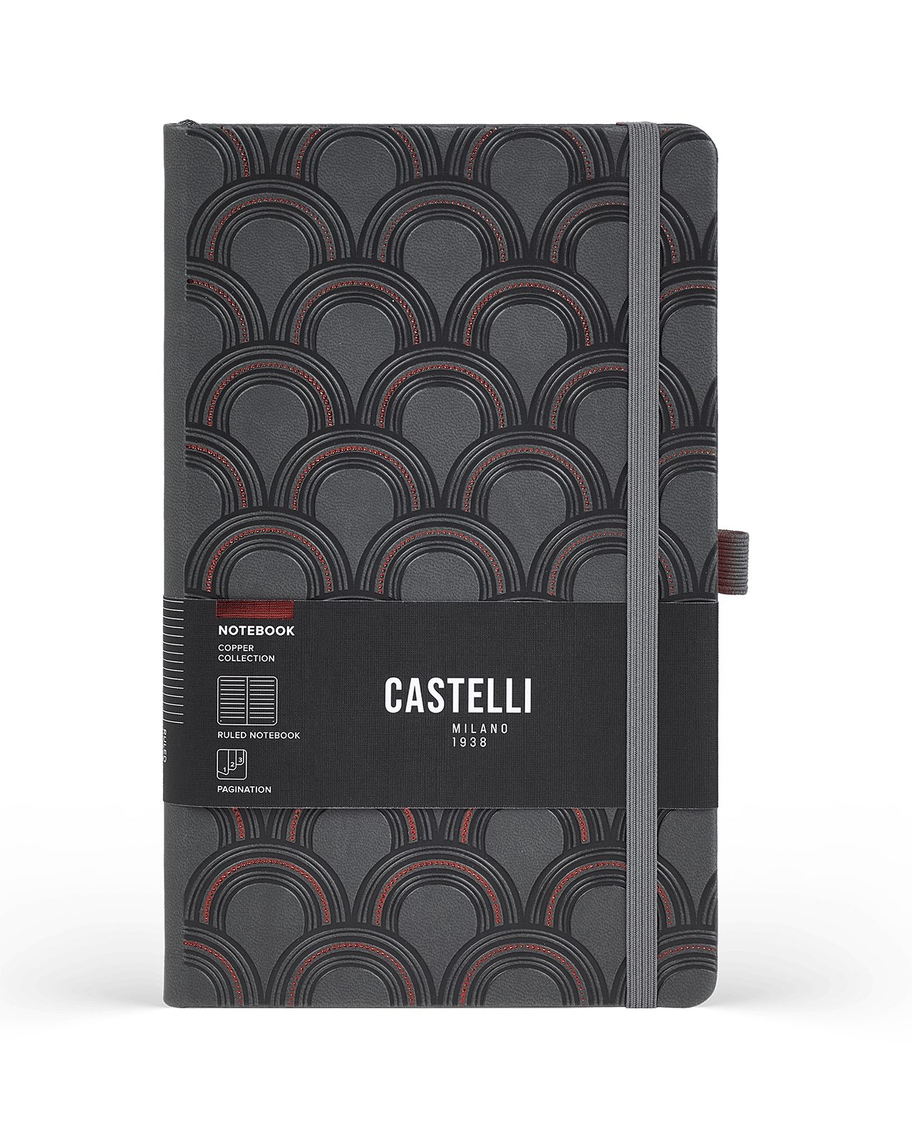 Carnet CASTELLI MILANO Copper - 19 x 25 cm - Hardcover - Ligné - Art Deco - 8056149954973