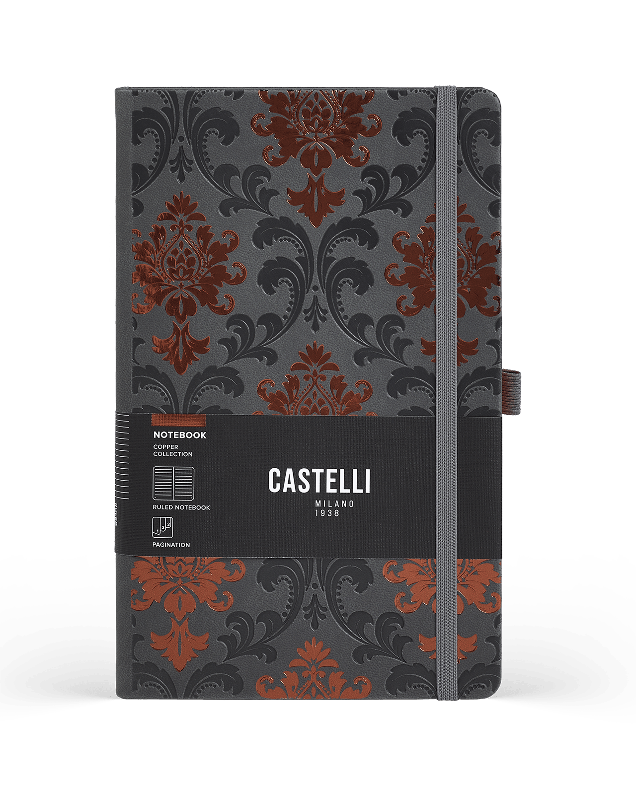 Carnet CASTELLI MILANO Copper - 19 x 25 cm - Hardcover - Ligné - Baroque - 8056149954966