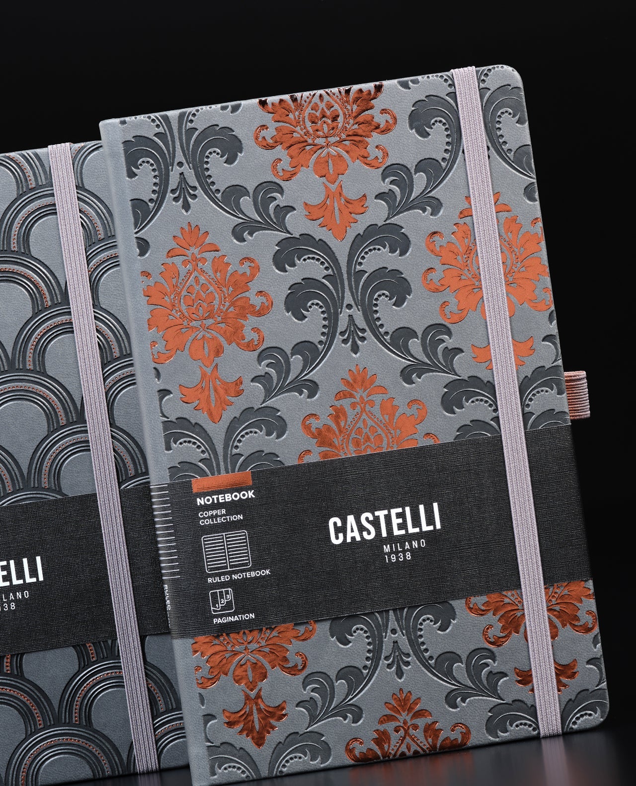 Carnet CASTELLI MILANO Copper - 19 x 25 cm - Hardcover - Ligné - Baroque - 8056149954966