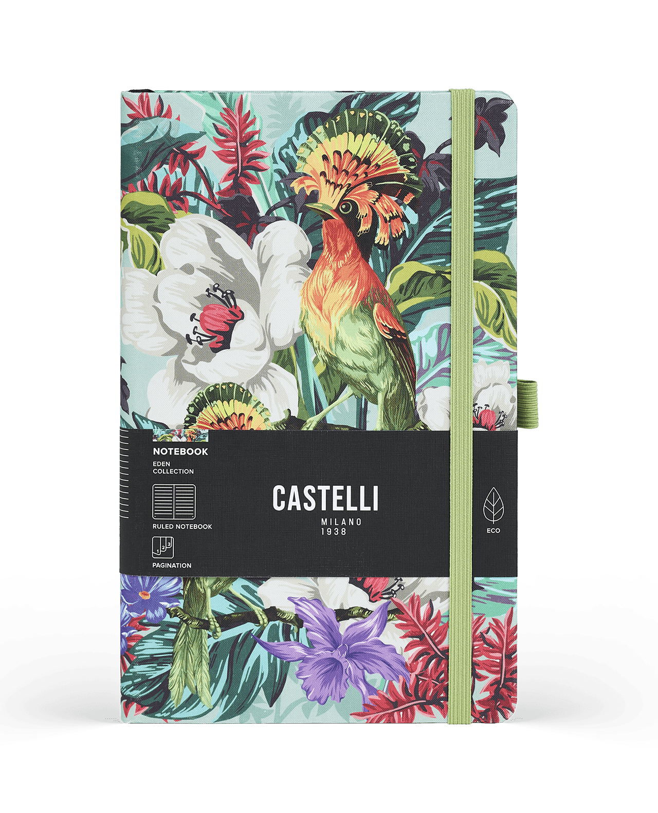 Carnet CASTELLI MILANO Eden - 9 x 14 cm - Hardcover - Ligné - Exotic - 8056149953433