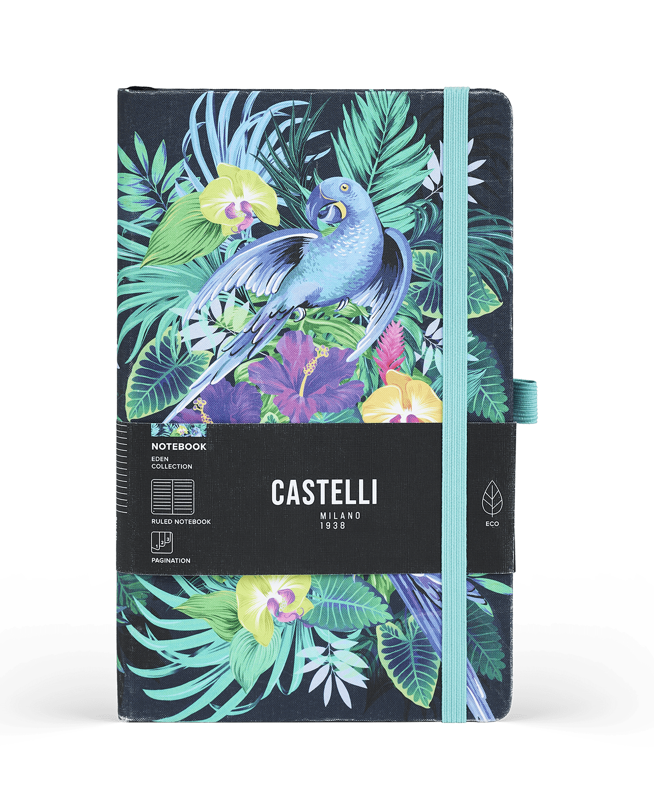 Carnet CASTELLI MILANO Eden - 9 x 14 cm - Hardcover - Ligné - Jungle - 8056149953464