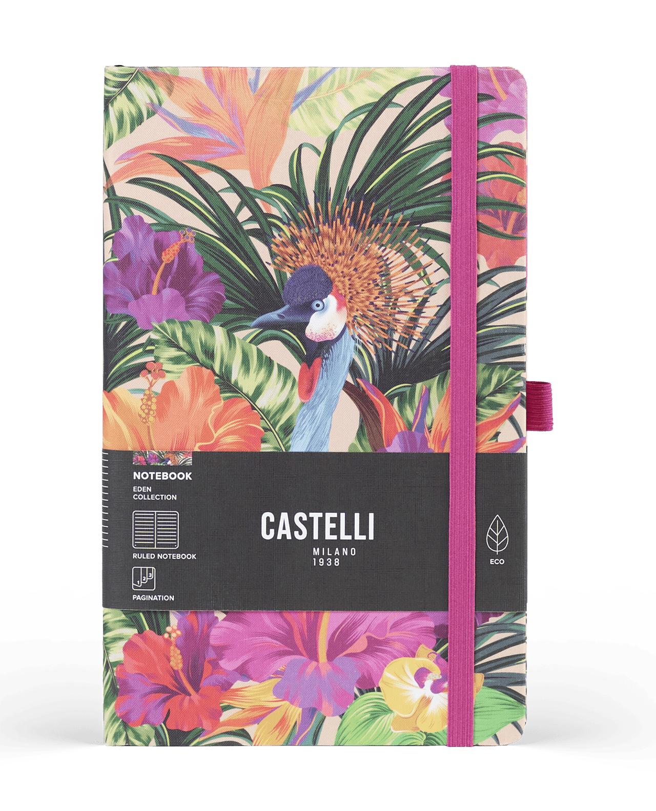 Carnet CASTELLI MILANO Eden - 9 x 14 cm - Hardcover - Ligné - Tropical - 8056149953440