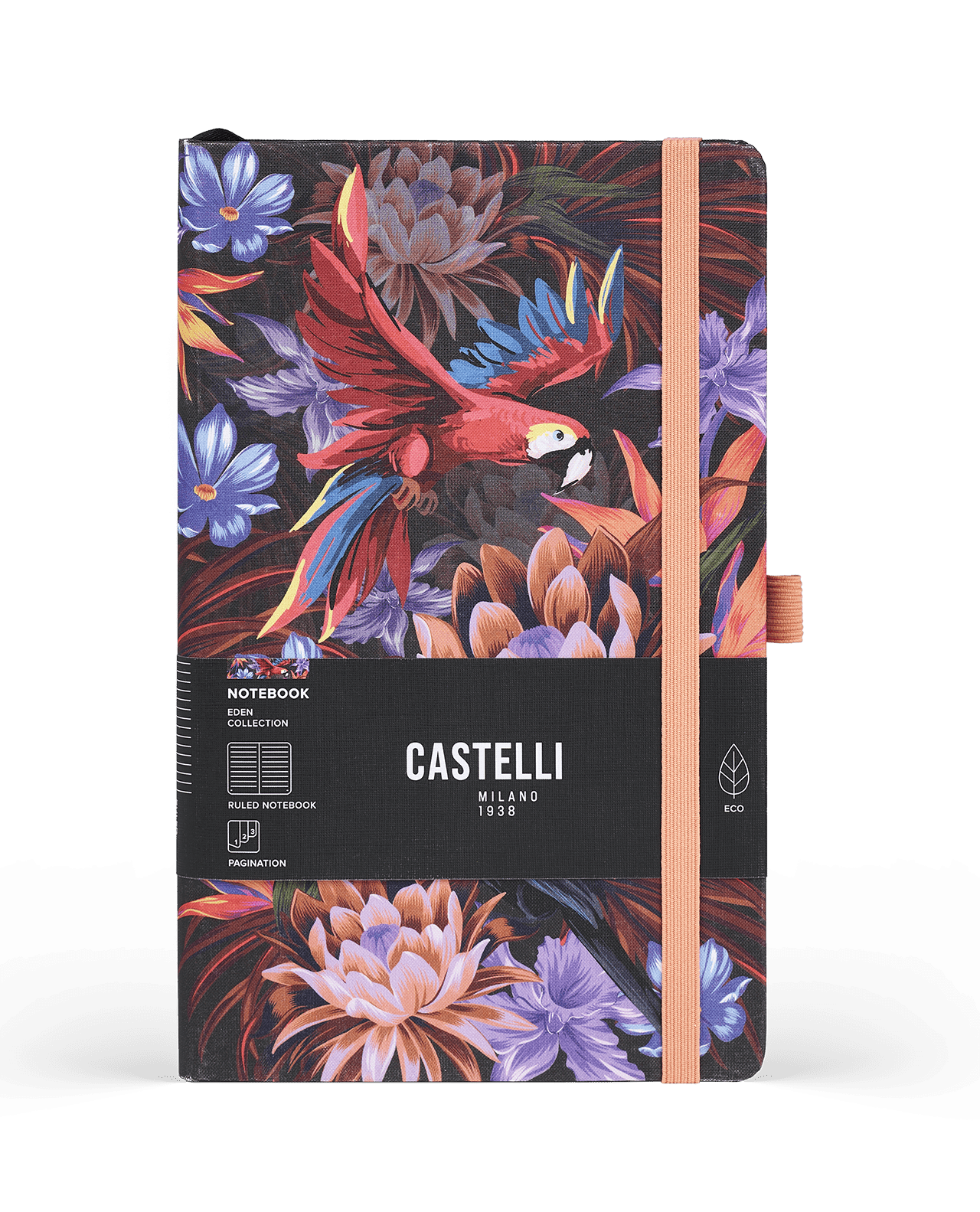 Carnet CASTELLI MILANO Eden - 9 x 14 cm - Hardcover - Ligné - Wild Garden - 8056149953457