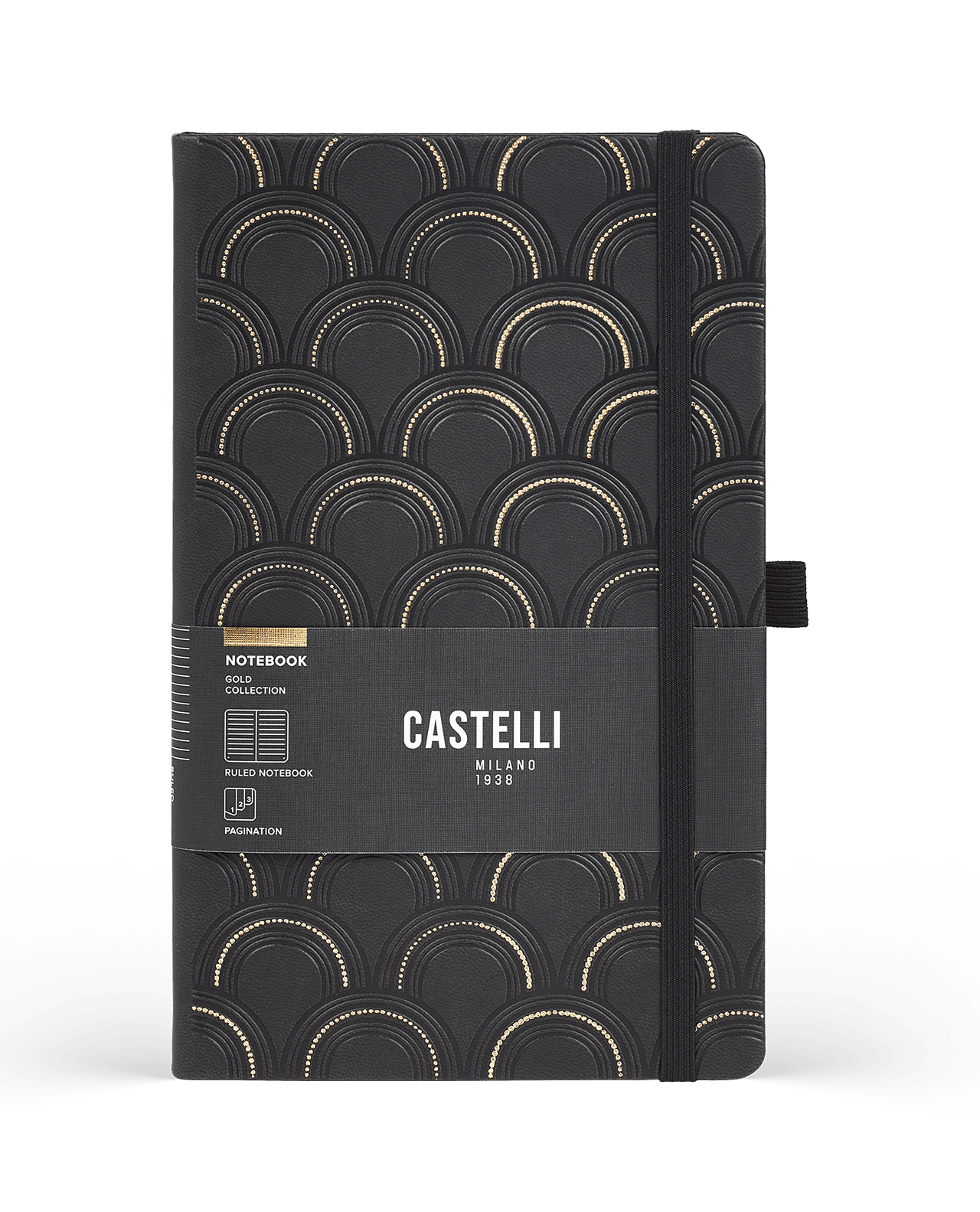 Carnet CASTELLI MILANO Gold - 19 x 25 cm - Hardcover - Ligné - Art Deco - 8056149955604