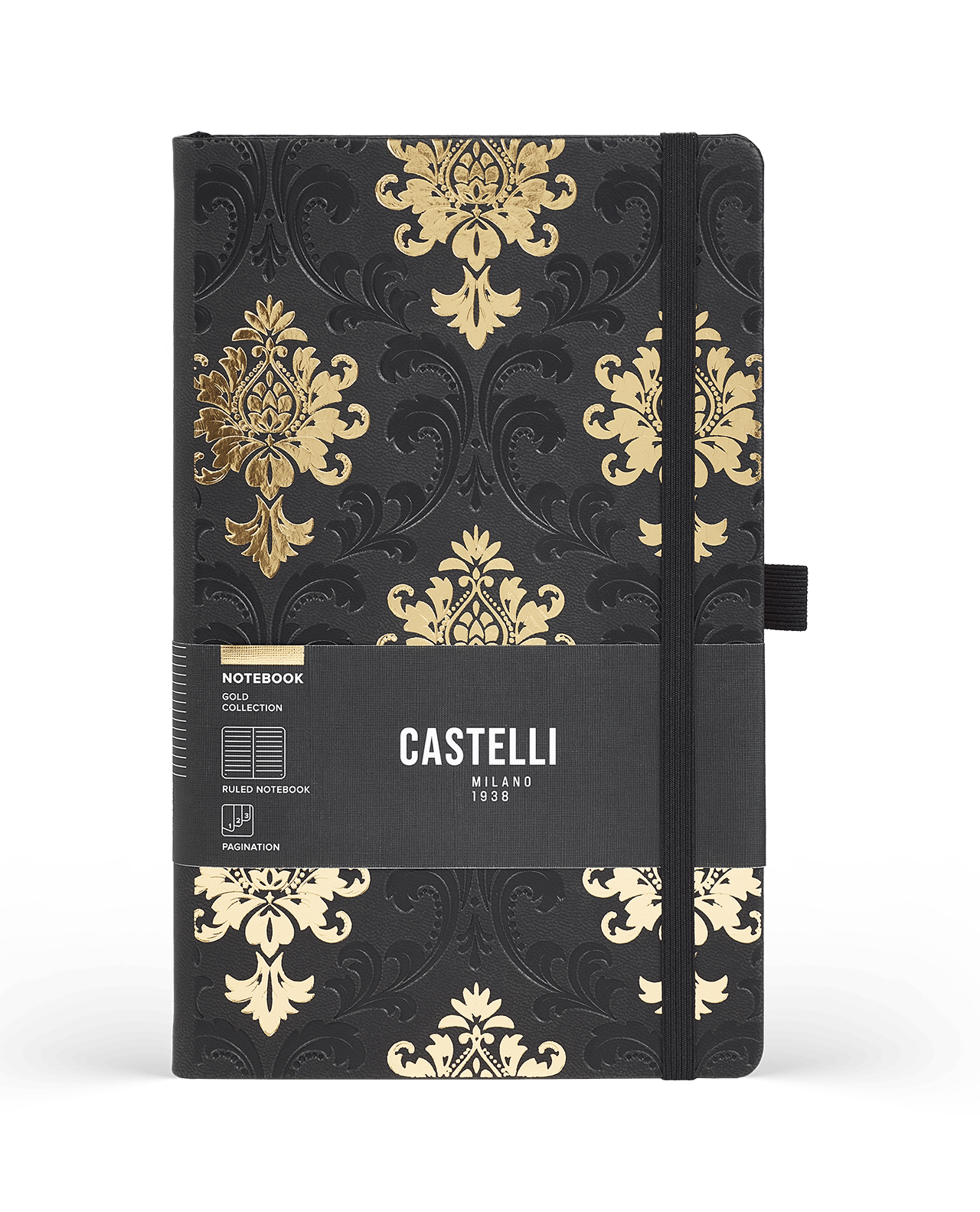 Carnet CASTELLI MILANO Gold - 19 x 25 cm - Hardcover - Ligné - Baroque - 8056149955598