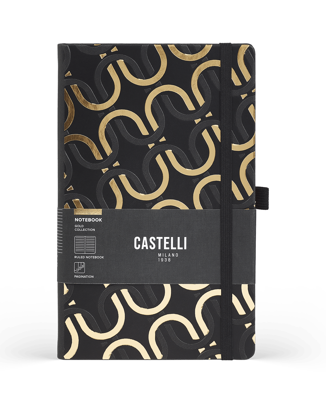 Carnet CASTELLI MILANO Gold - 19 x 25 cm - Hardcover - Ligné - Chain - 8056149955536