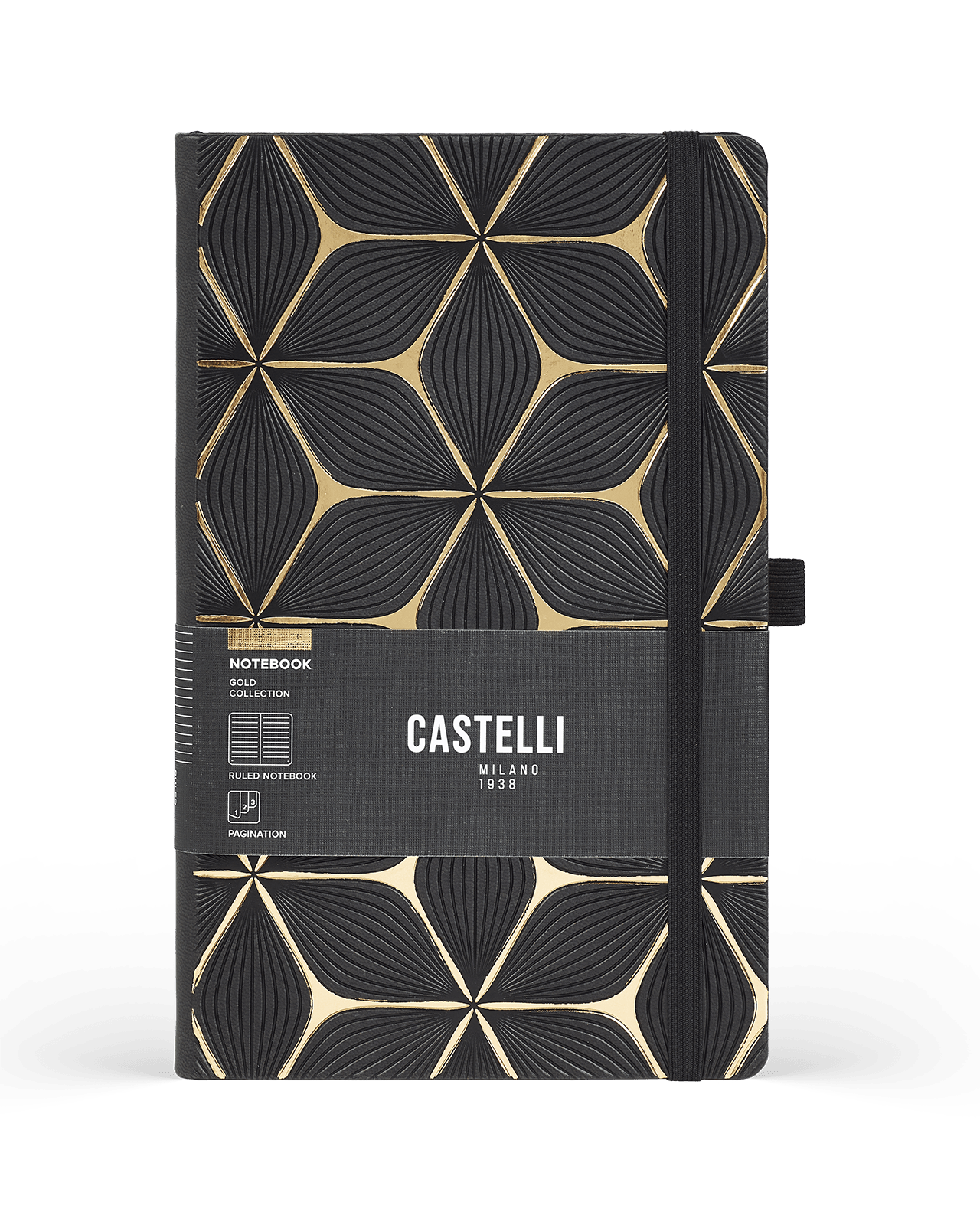 Carnet CASTELLI MILANO Gold - 19 x 25 cm - Hardcover - Ligné - Flower - 8056149955574