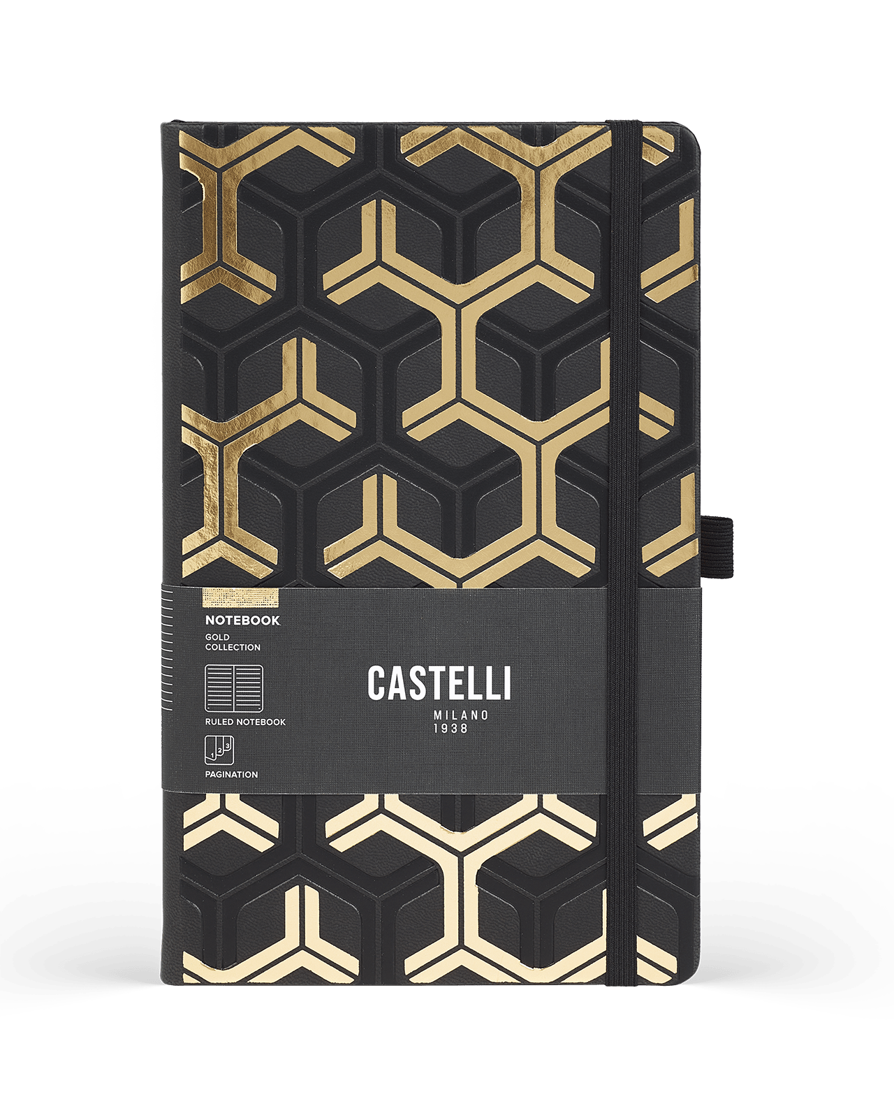 Carnet CASTELLI MILANO Gold - 19 x 25 cm - Hardcover - Ligné - Nest - 8056149955543