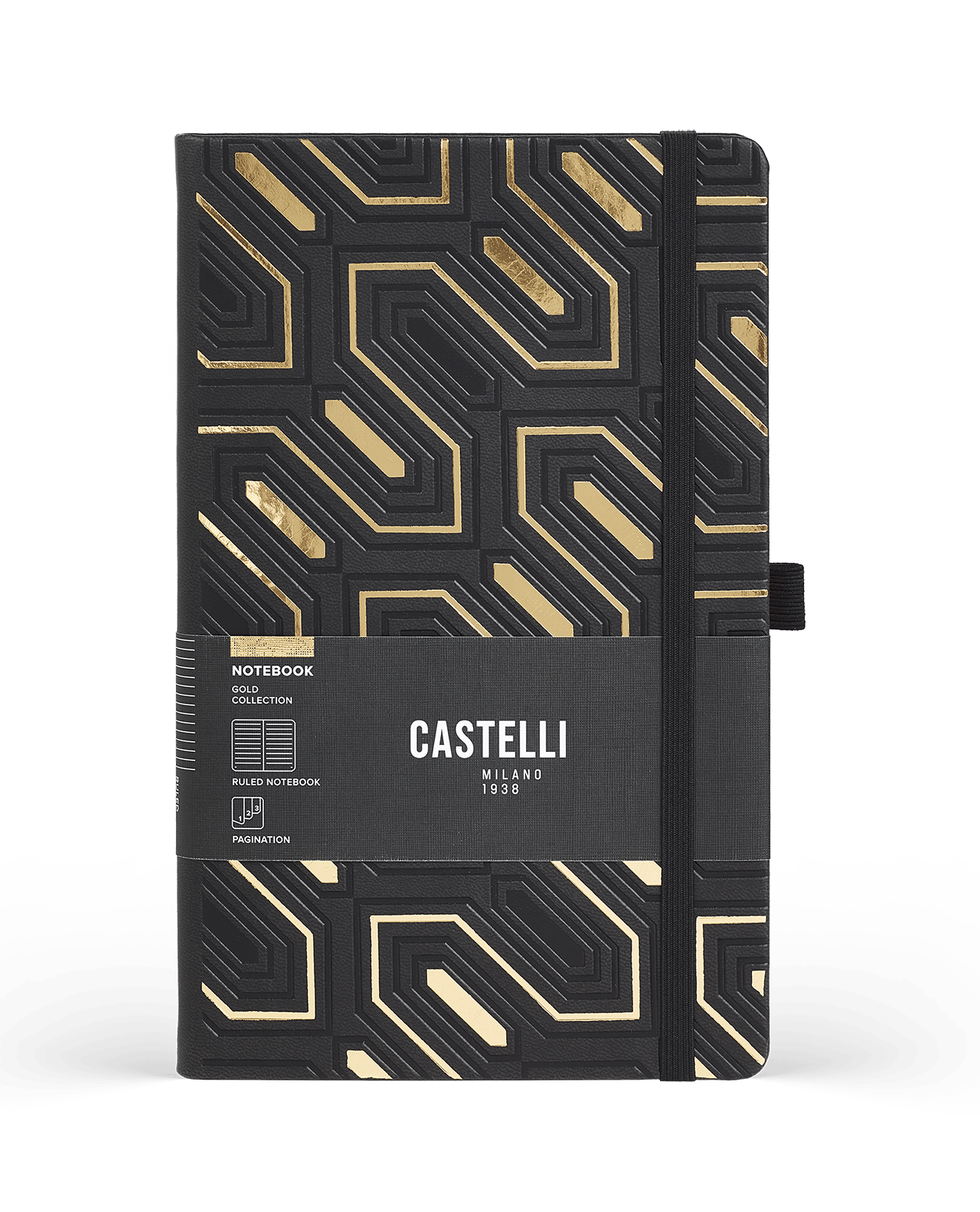 Carnet CASTELLI MILANO Gold - 19 x 25 cm - Hardcover - Ligné - Obelisk - 8056149955581