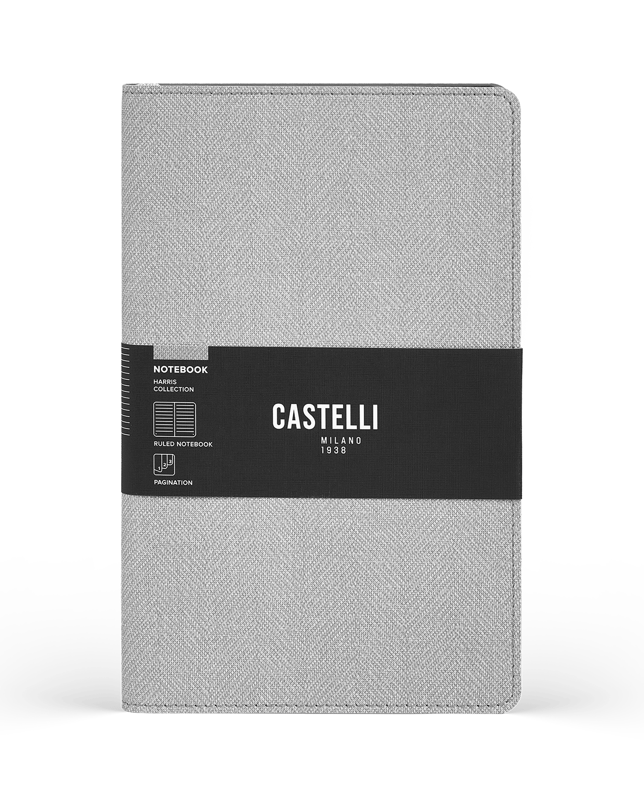 Carnet CASTELLI MILANO Harris - 9 x 14 cm - Softcover - Ligné - Cloudy Grey - 8056149955673