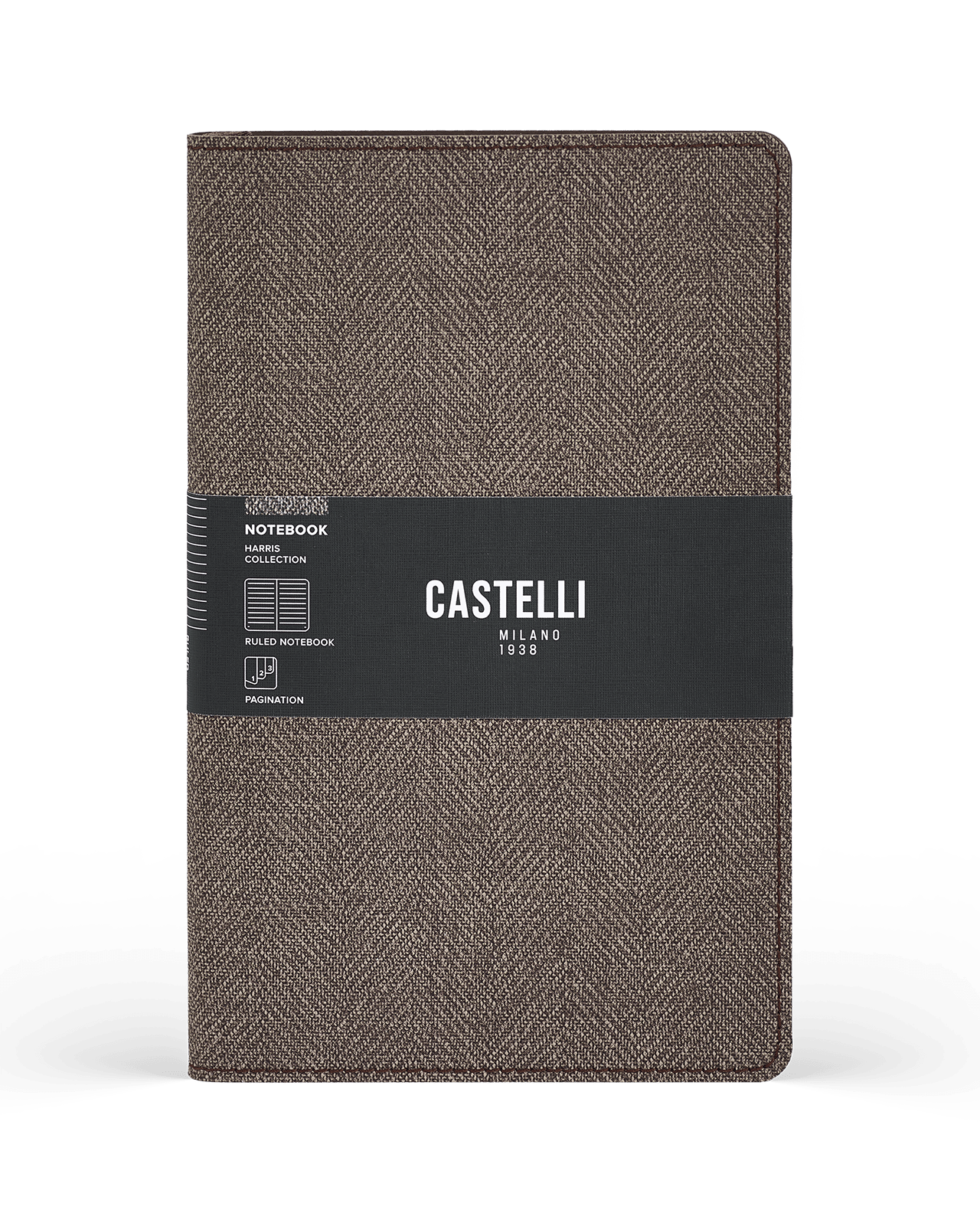 Carnet CASTELLI MILANO Harris - 9 x 14 cm - Softcover - Ligné - Coffee Brown - 8056149955680