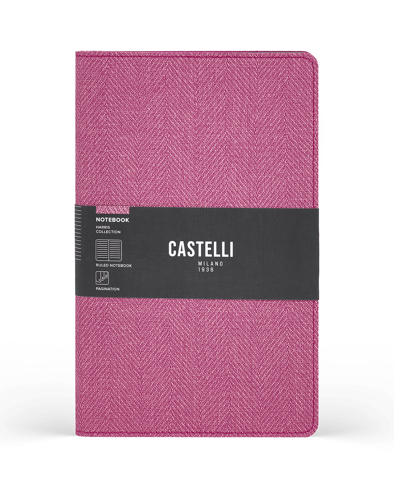 Carnet CASTELLI MILANO Harris - 9 x 14 cm - Softcover - Ligné - French Rose - 8056149955666