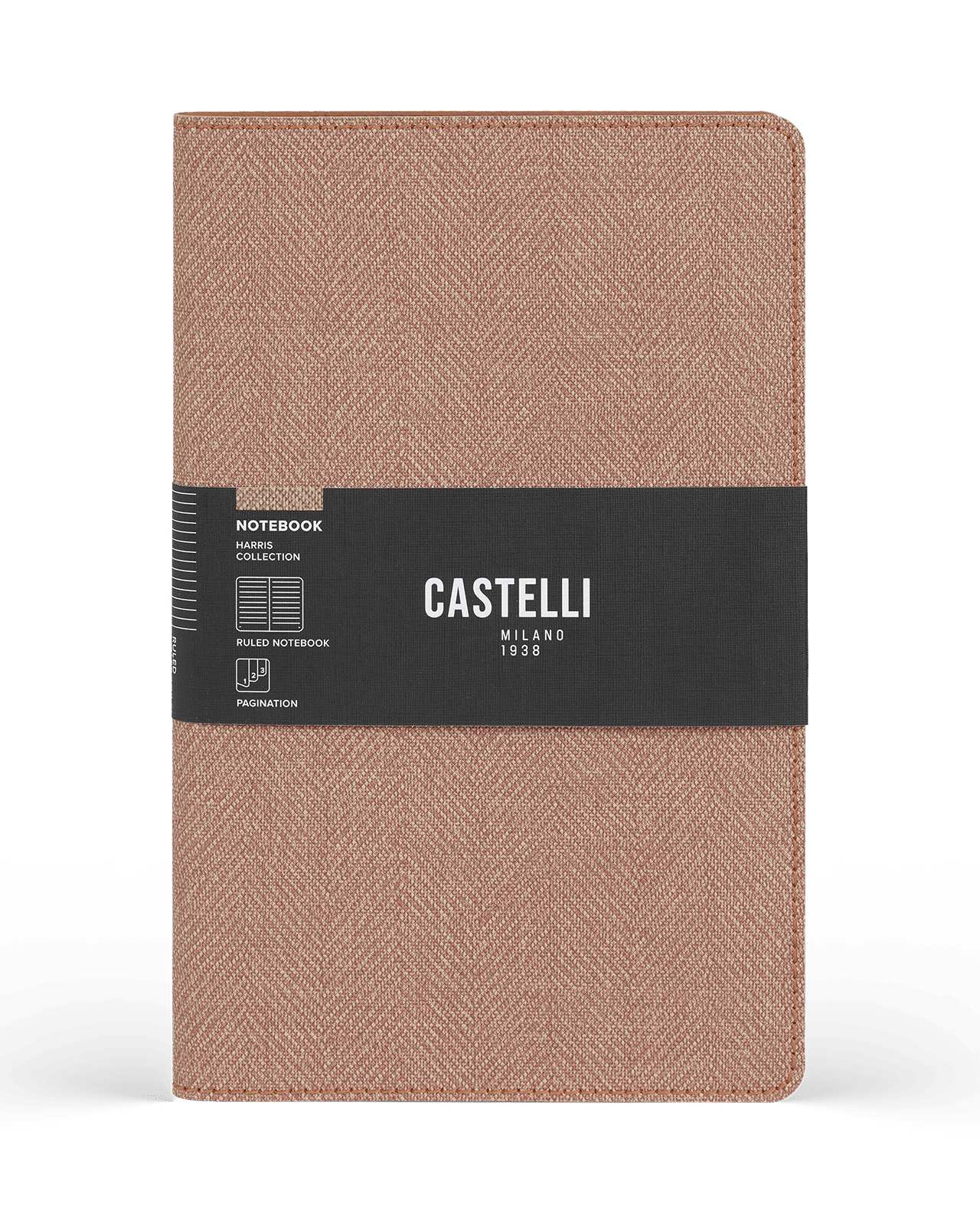 Carnet CASTELLI MILANO Harris - 9 x 14 cm - Softcover - Ligné - Salmon - 8056149955628
