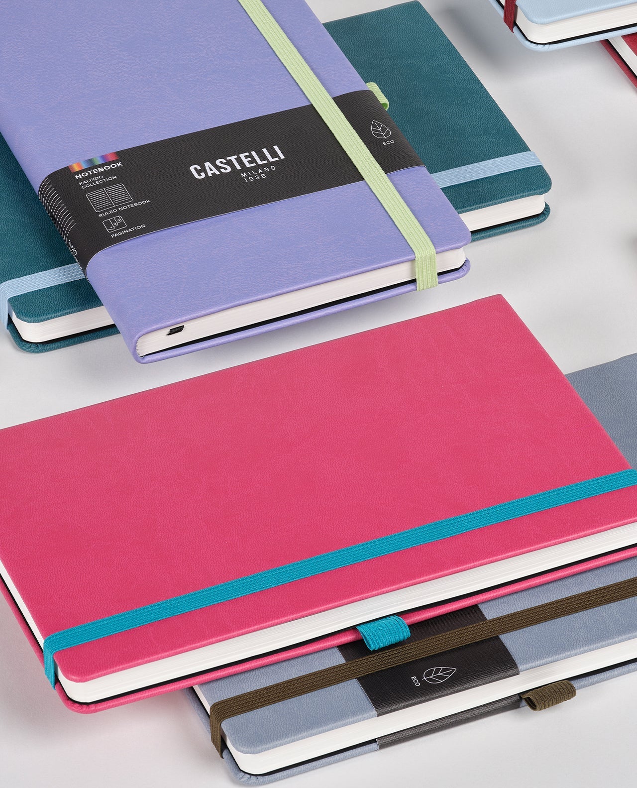 Carnet CASTELLI MILANO Kaleido - 19 x 25 cm - Hardcover - Ligné - Raspberry - 8056149953952