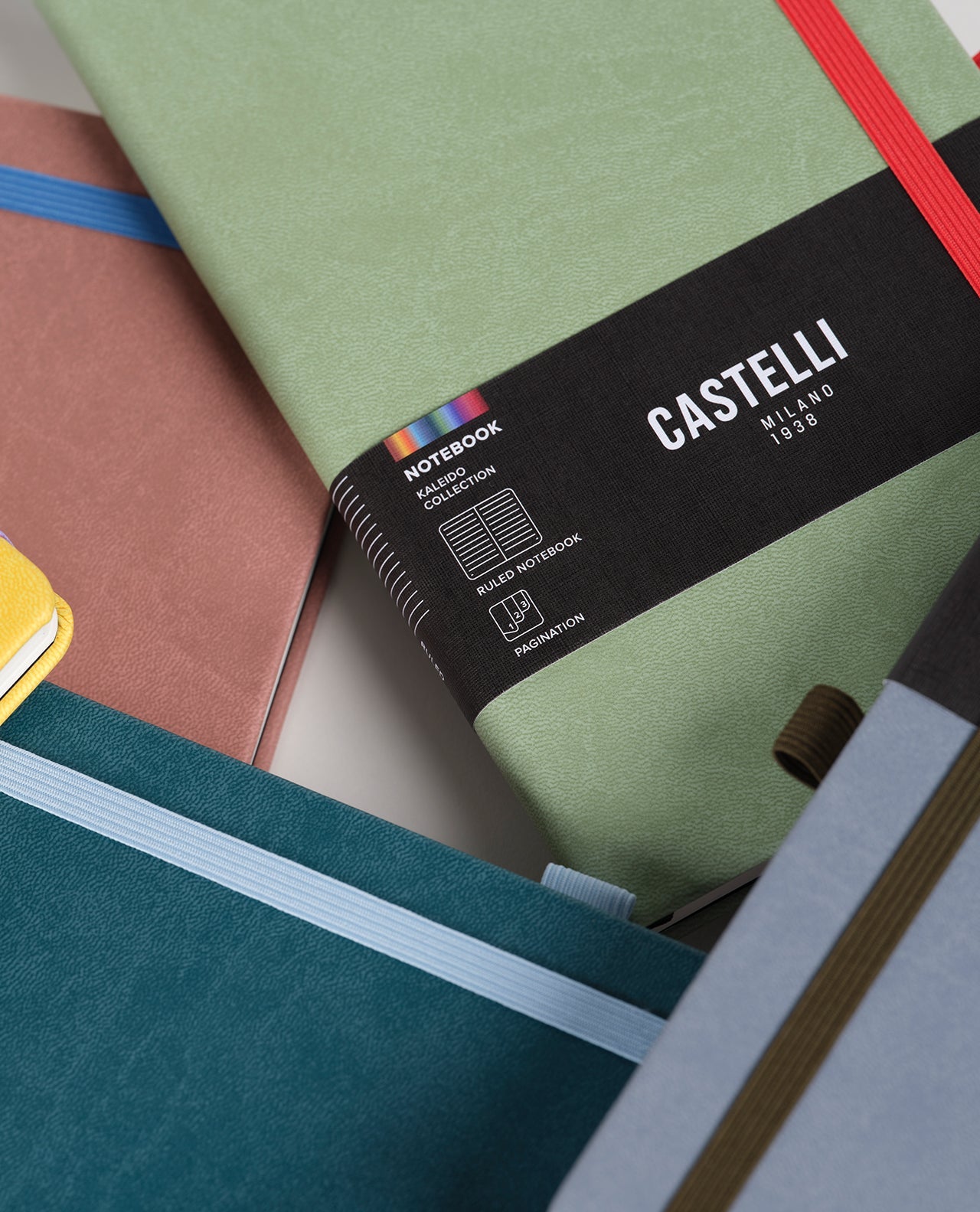 Carnet CASTELLI MILANO Kaleido - 19 x 25 cm - Hardcover - Ligné - Sage - 8056149953914