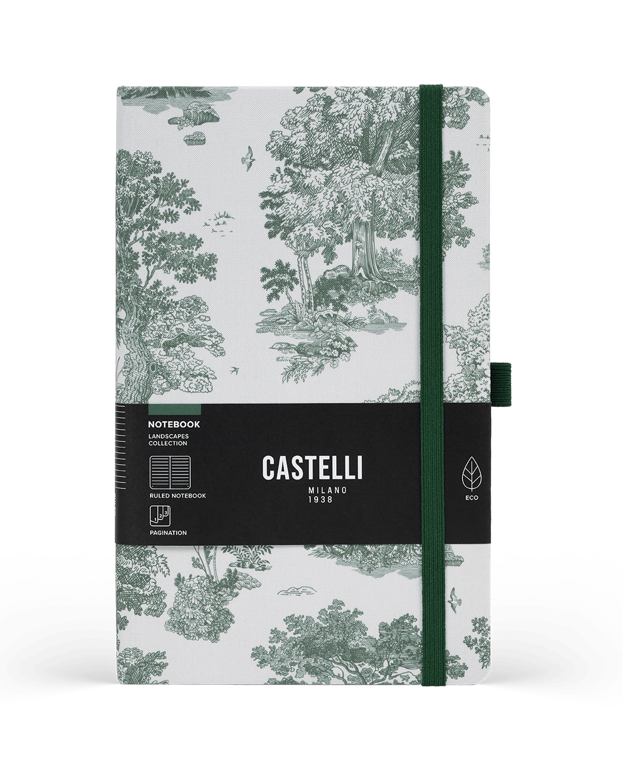Carnet CASTELLI MILANO Landscapes - 13 x 21 cm - Hardcover - Ligné - Evergreen - 8056149959886