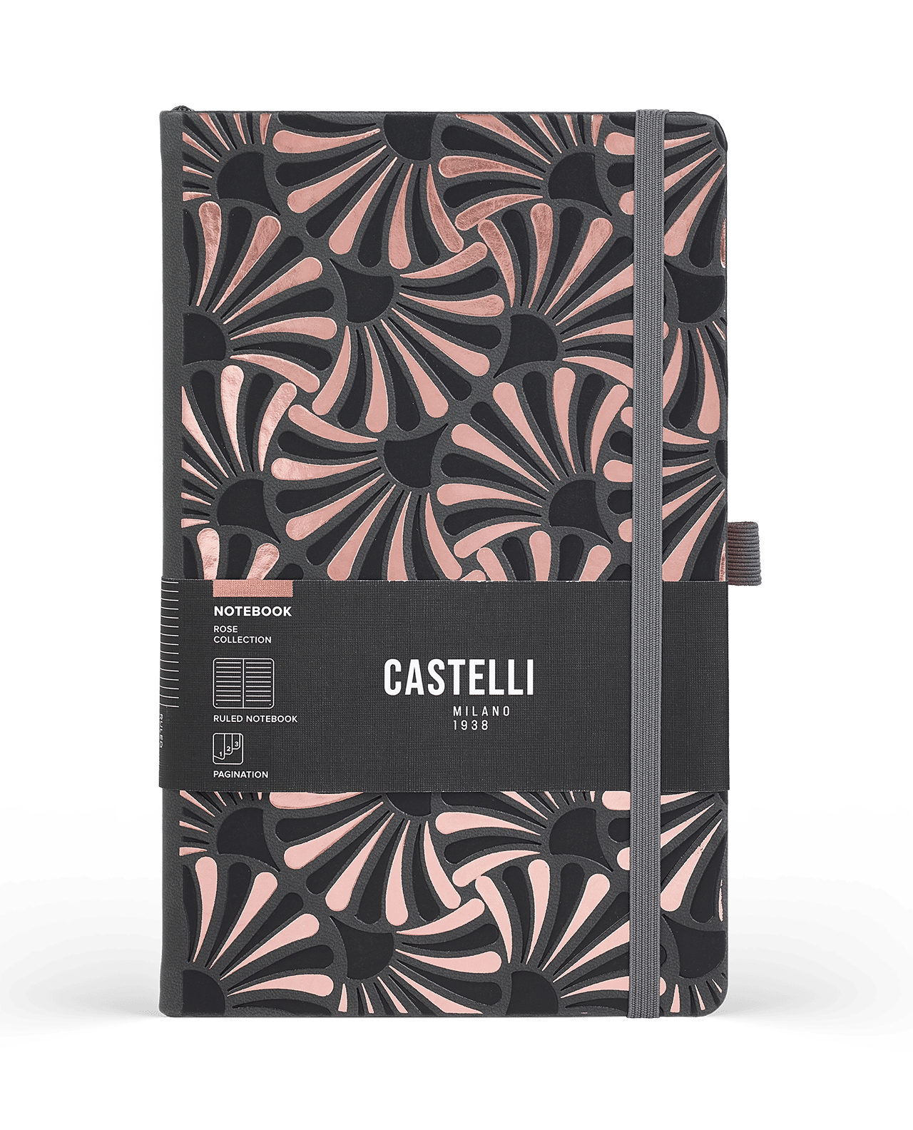 Carnet CASTELLI MILANO Rose - 9 x 14 cm - Hardcover - Ligné - Rose Lilly - 8056149956045