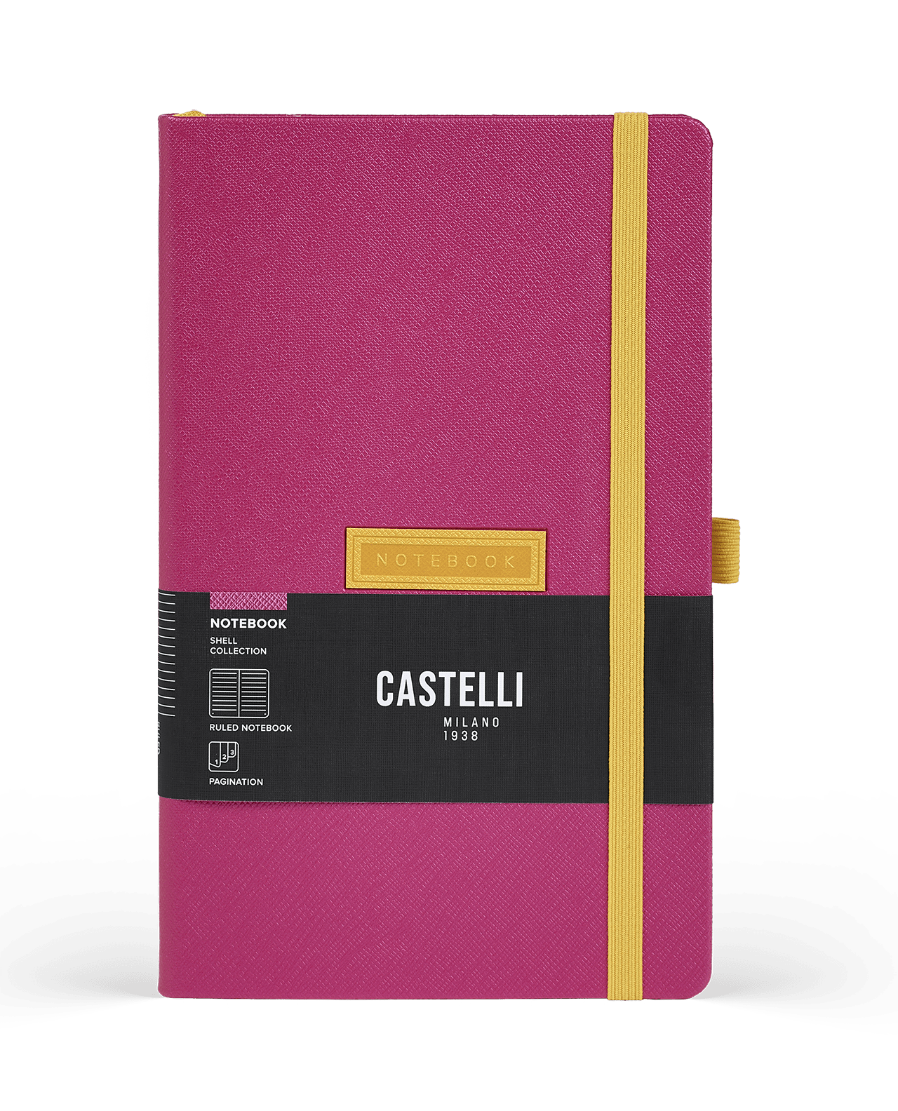Carnet CASTELLI MILANO Shell - 13 x 21 cm - Hardcover - Ligné - Fuchsia - 8056149956458