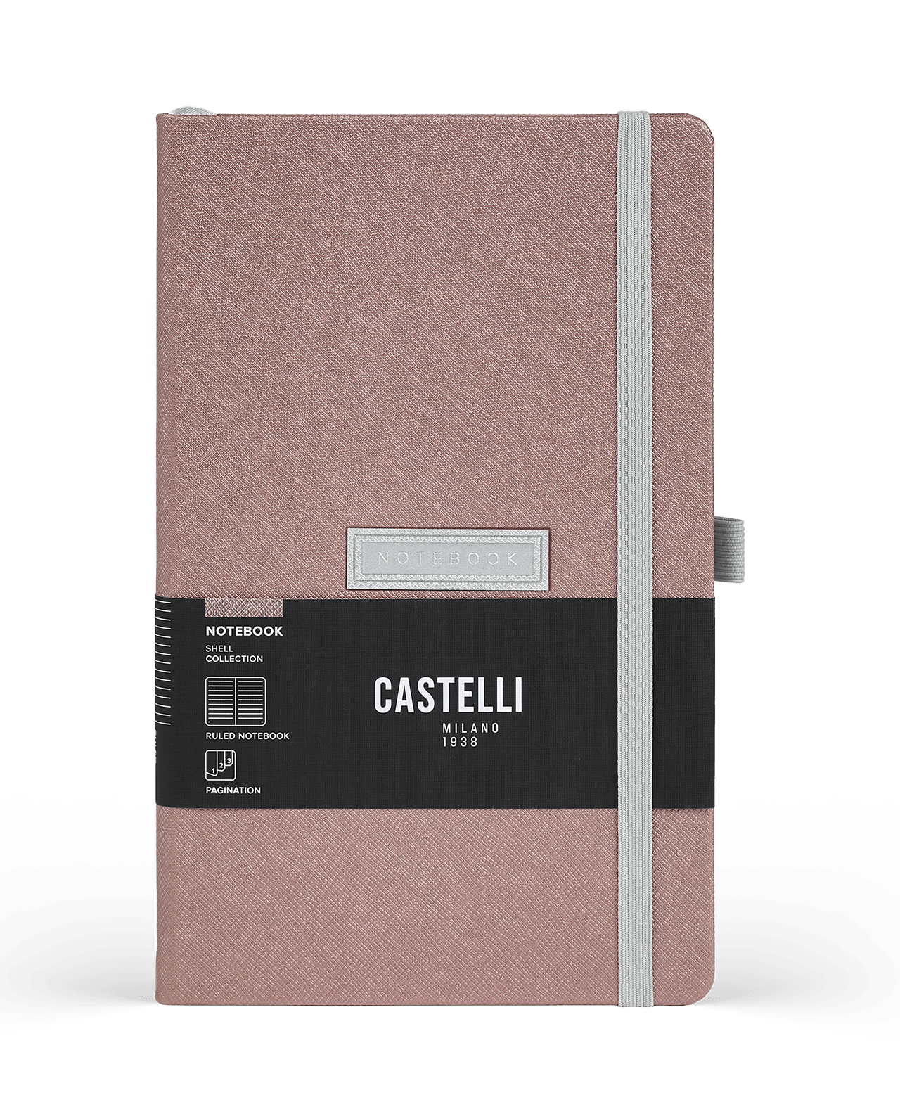 Carnet CASTELLI MILANO Shell - 13 x 21 cm - Hardcover - Ligné - Golden Rose - 8056149956472