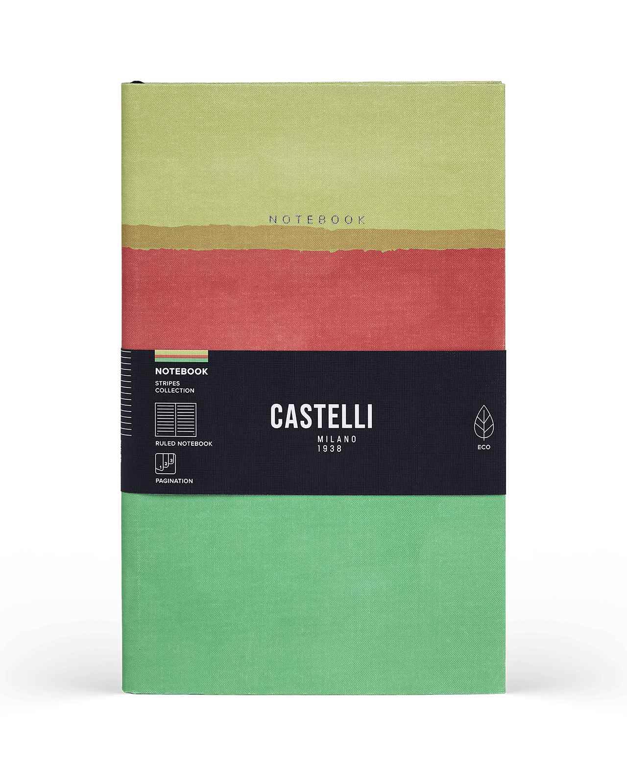 Carnet CASTELLI MILANO Stripes - 19 x 25 cm - Hardcover - Ligné - Apricot - 8056149954607