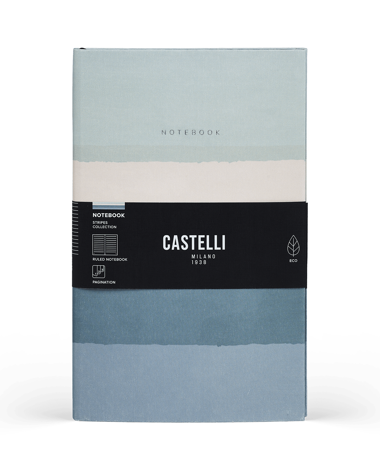 Carnet CASTELLI MILANO Stripes - 19 x 25 cm - Hardcover - Ligné - Cool - 8056149954560