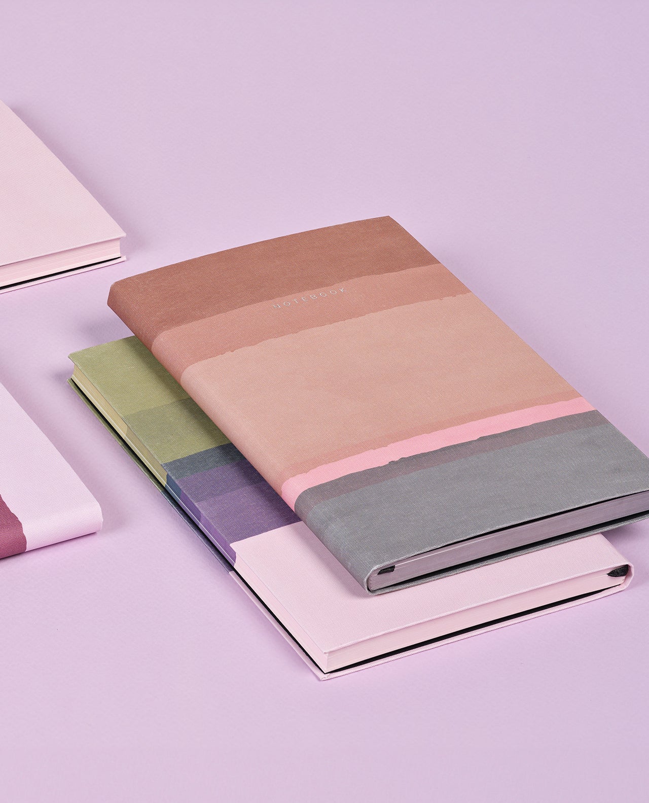 Carnet CASTELLI MILANO Stripes - 19 x 25 cm - Hardcover - Ligné - Mauve - 8056149954638