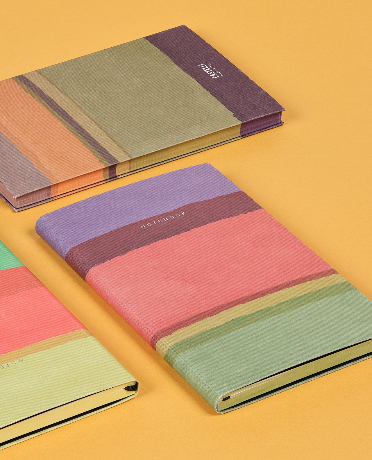 Carnet CASTELLI MILANO Stripes - 19 x 25 cm - Hardcover - Ligné - Peach - 8056149954591