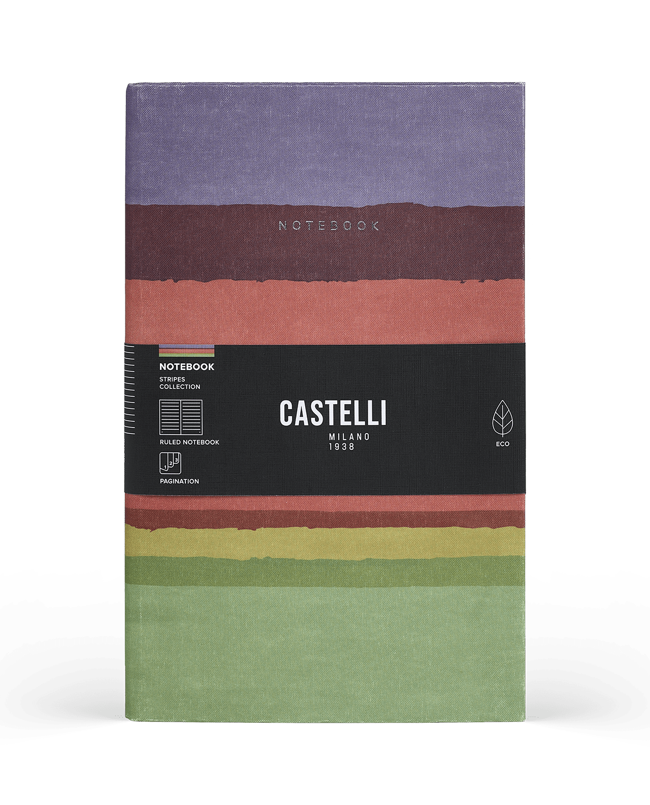 Carnet CASTELLI MILANO Stripes - 19 x 25 cm - Hardcover - Ligné - Peach - 8056149954591
