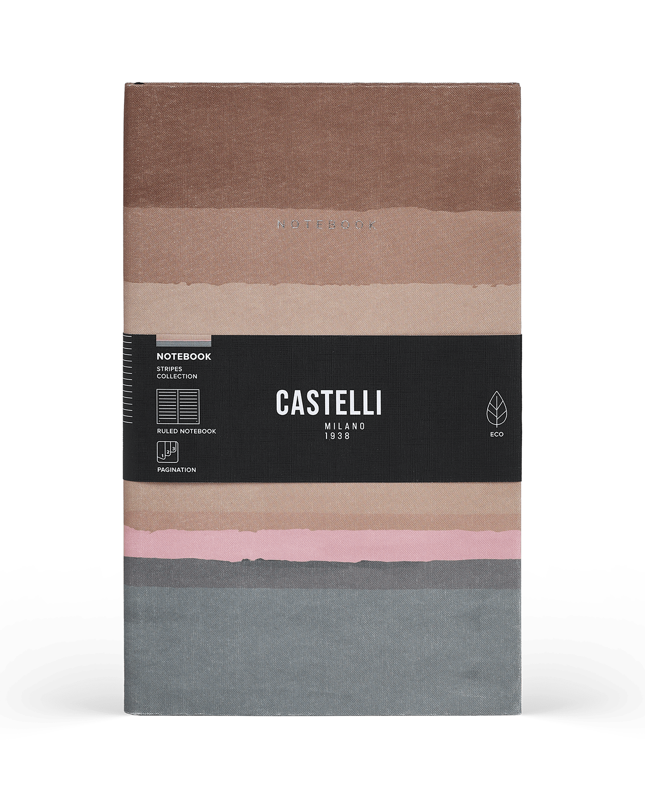 Carnet CASTELLI MILANO Stripes - 19 x 25 cm - Hardcover - Ligné - Rust - 8056149954652