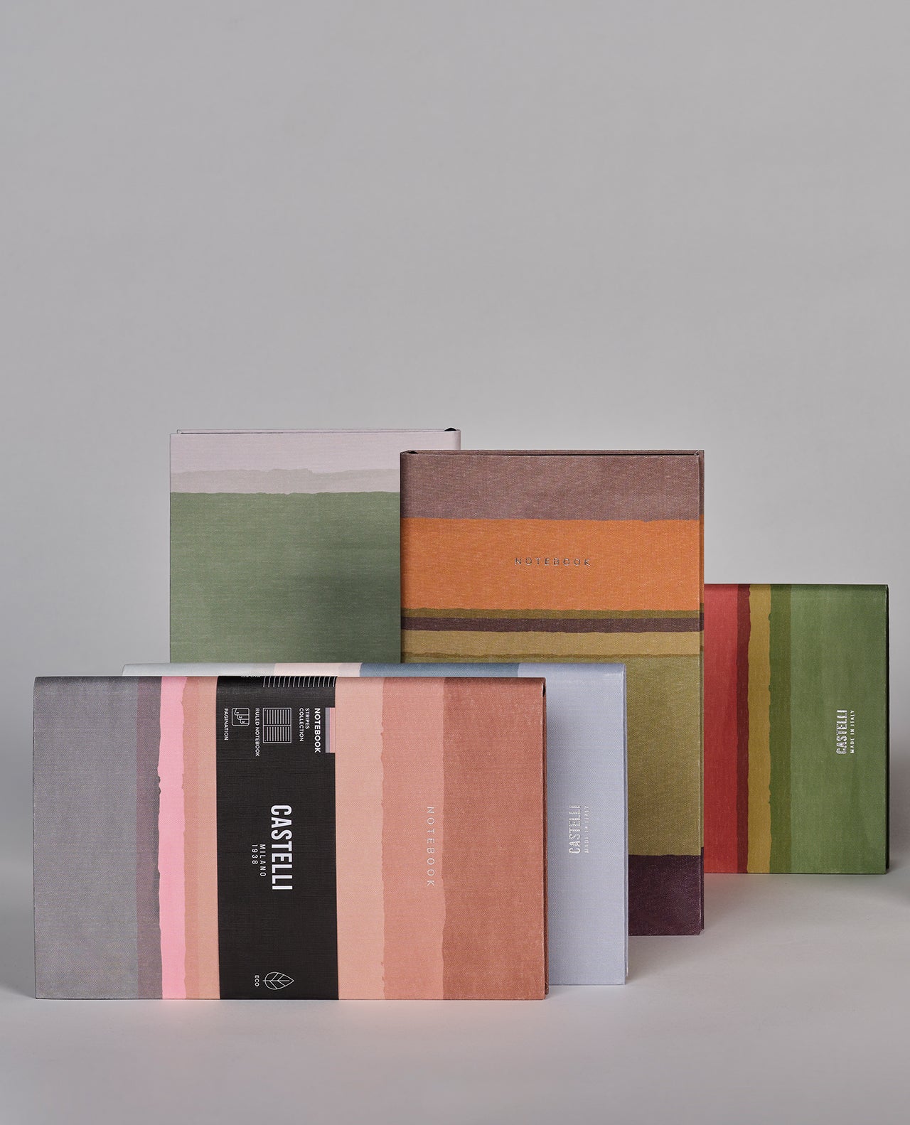 Carnet CASTELLI MILANO Stripes - 19 x 25 cm - Hardcover - Ligné - Rust - 8056149954652