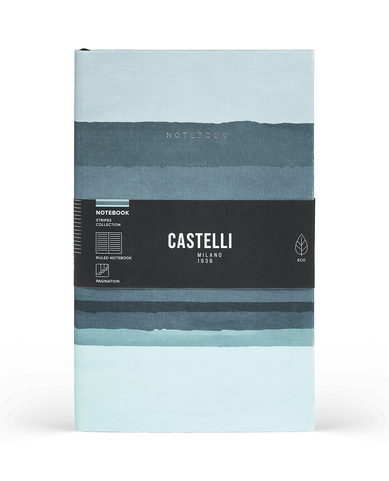 Carnet CASTELLI MILANO Stripes - 19 x 25 cm - Hardcover - Ligné - Shadow - 8056149954553