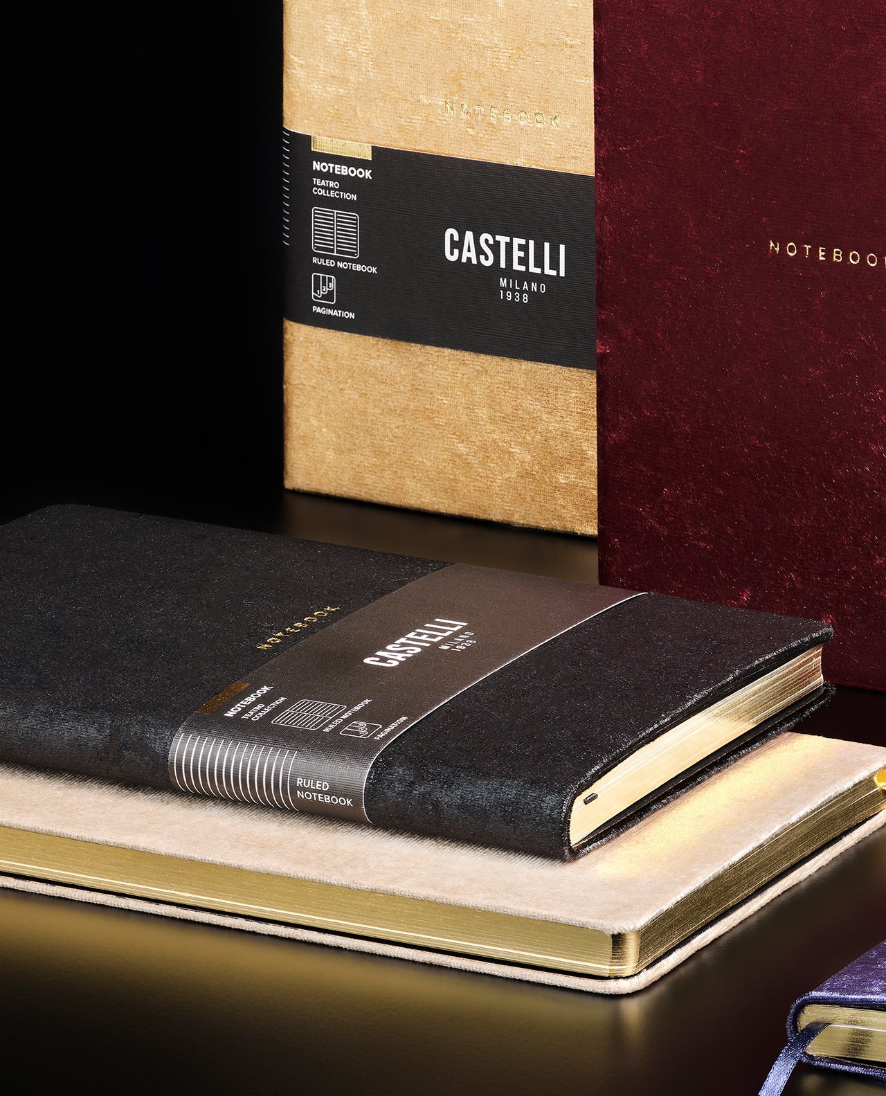 Carnet CASTELLI MILANO Teatro - 13 x 21 cm - Hardcover - Ligné - Black - 8056149956182