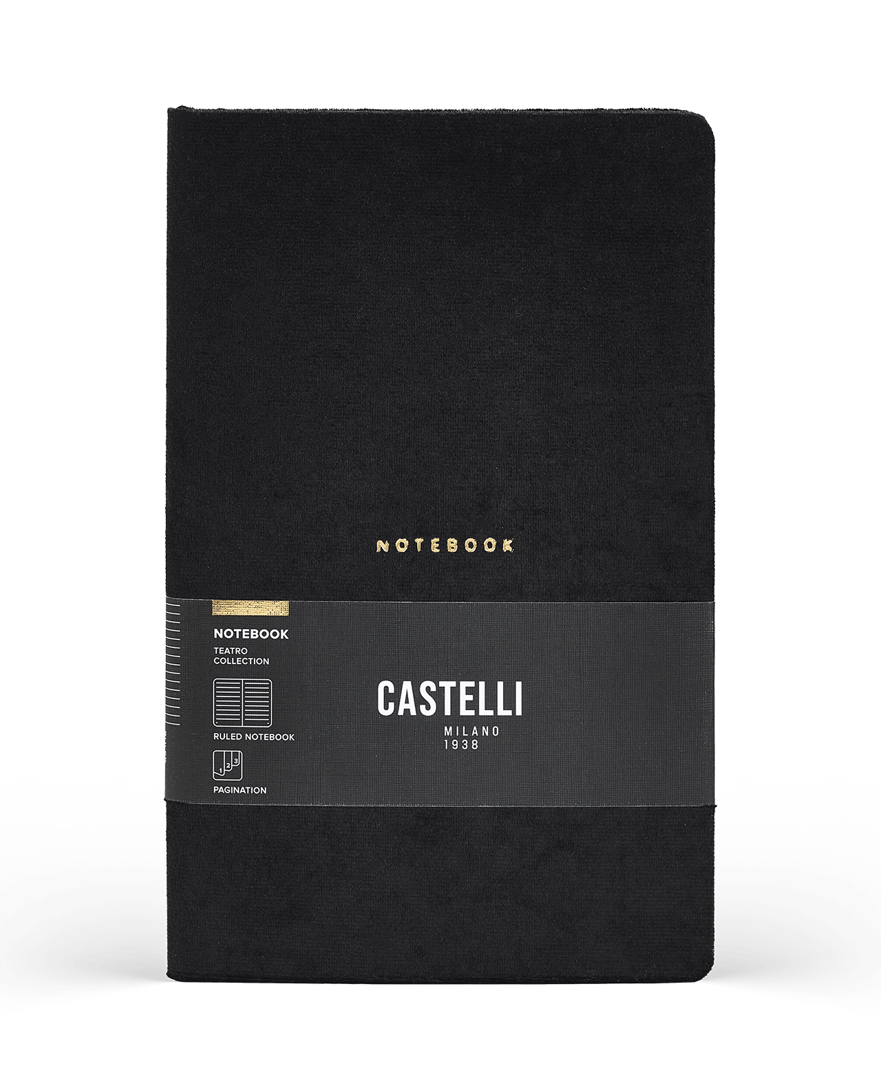 Carnet CASTELLI MILANO Teatro - 13 x 21 cm - Hardcover - Ligné - Black - 8056149956182