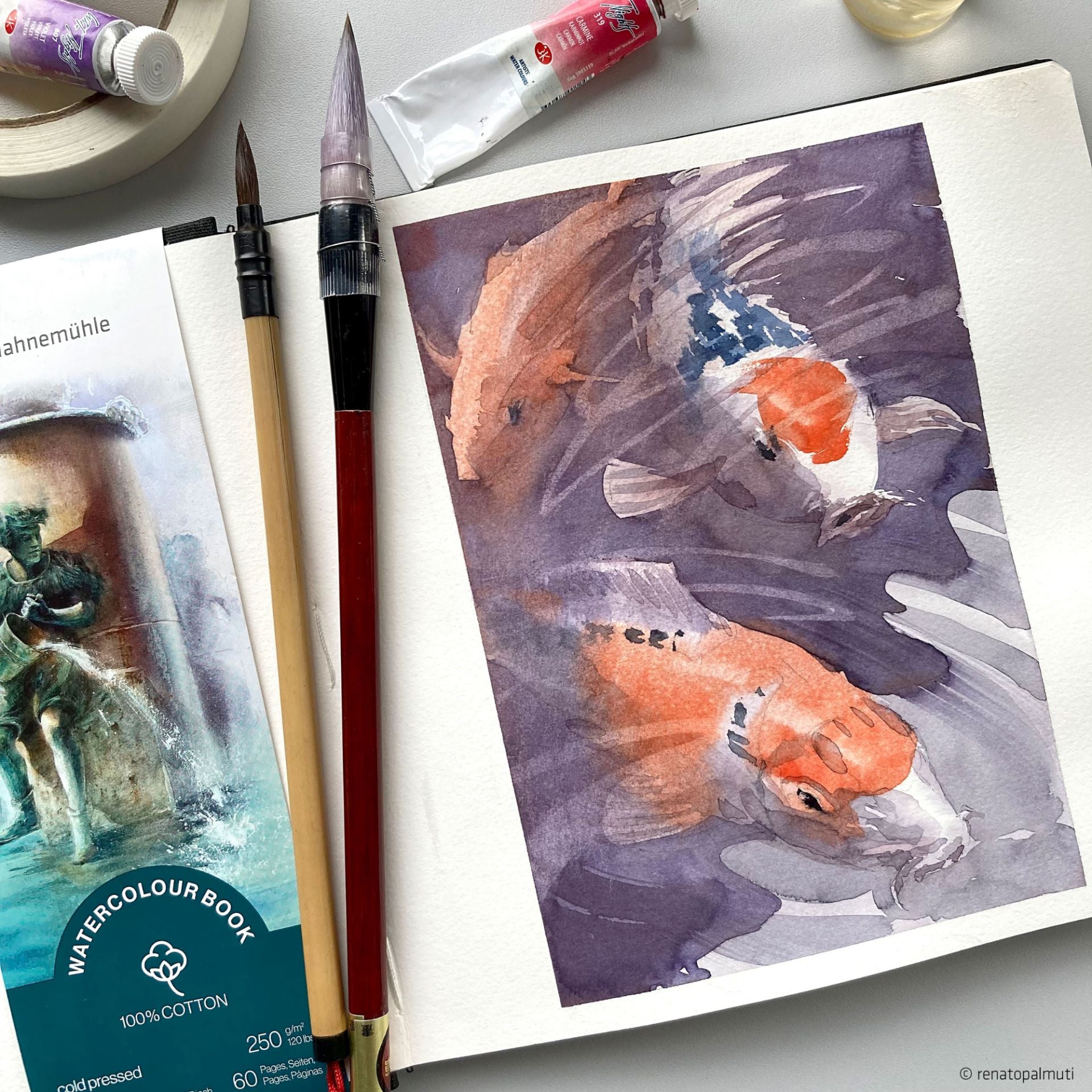 Carnet HAHNEMÜHLE Watercolour Book 100% Cotton - A4 Paysage - Hardcover - Uni - 4011367116002