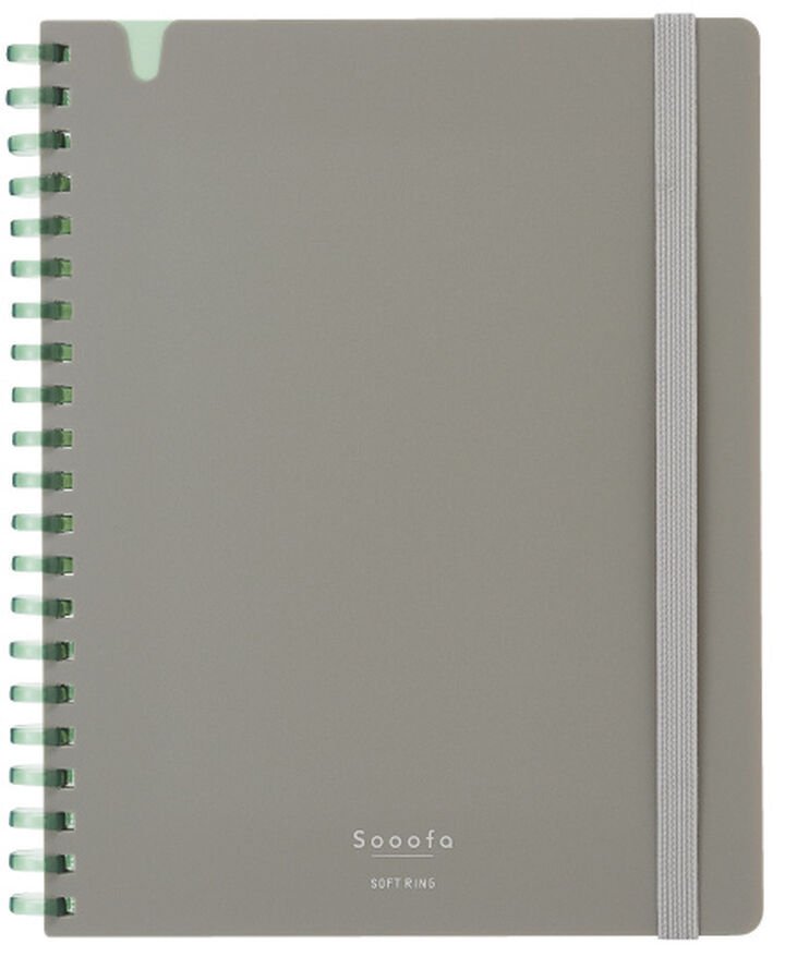 Carnet KOKUYO Soft Ring Sooofa - B6 - Softcover - Quadrillé - Warm Gray -