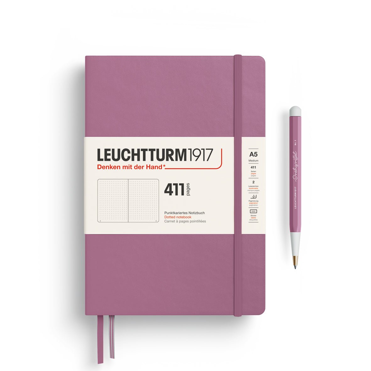 Carnet LEUCHTTURM1917 411 - A5 - Hardcover - Pointillé - Dusty Rose -